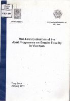 Mid-term Evaluation of Joint Programme on Gender Equality in Vietnam